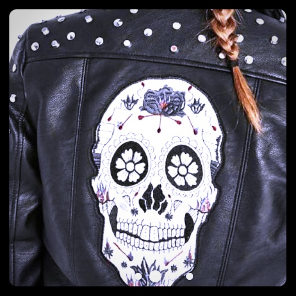 Zara Skull Studded Moto Jacket